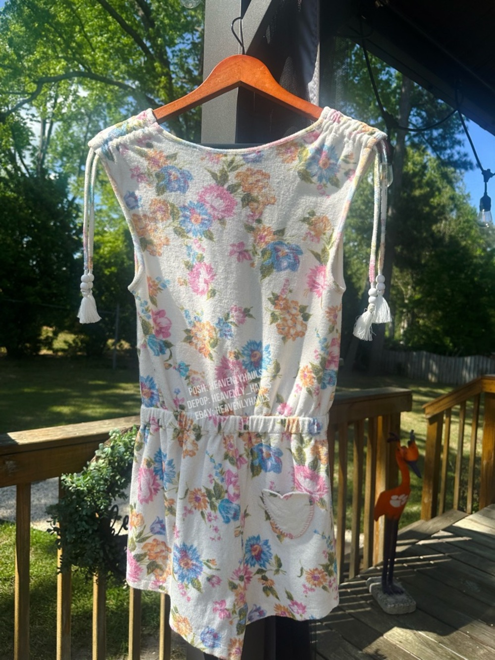 NWT LoveShackFancy Cottagecore Floral V-Neck Romper Playsuit with Pastel Blooms - Picture 2 of 9